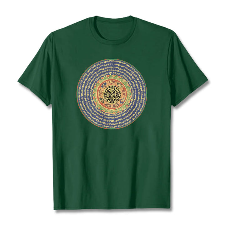 Buddha Stones 108オーム・マニ・パドメ・フムマントラ サンスクリット T シャツ - フォレストグリーン - 2XL - image 9