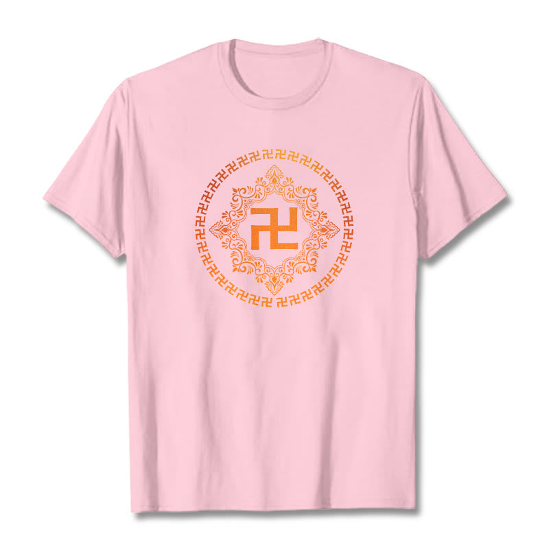 Buddha StonesスワスティカTシャツ - ライトピンク - 2XL - image 12