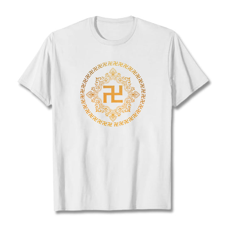 Buddha StonesスワスティカTシャツ - 白 - 2XL - image 1