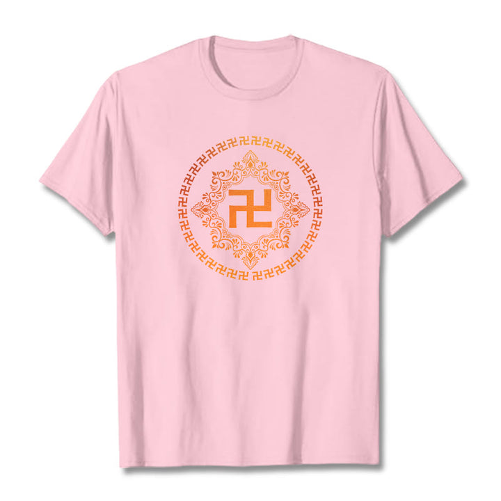 Buddha StonesスワスティカTシャツ - ライトピンク - 2XL - image 11