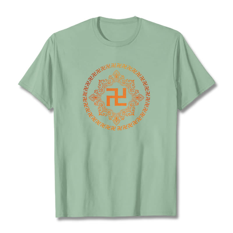 Buddha StonesスワスティカTシャツ - 淡い緑 - 2XL - image 14