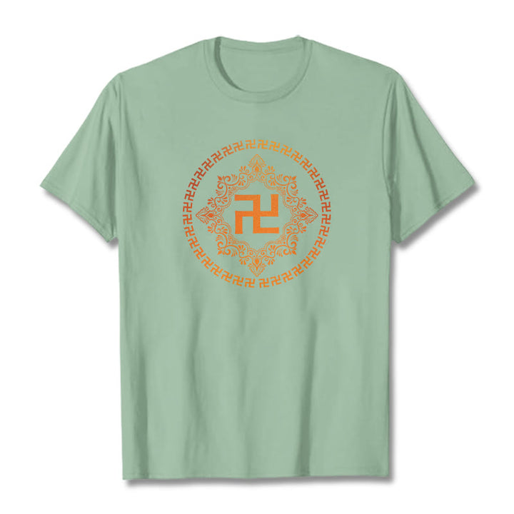 Buddha StonesスワスティカTシャツ - 淡い緑 - 2XL - image 14