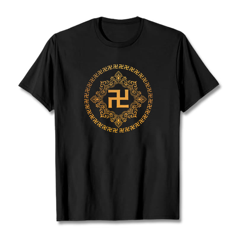 Buddha StonesスワスティカTシャツ - 黒 - 2XL - image 7