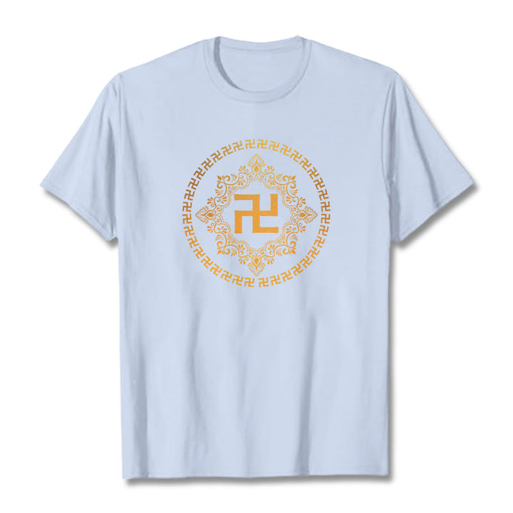 Buddha StonesスワスティカTシャツ - ライトシアン - 2XL - image 10