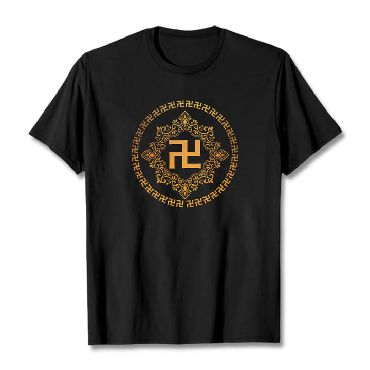 Buddha StonesスワスティカTシャツ - 黒 - 2XL - image 6