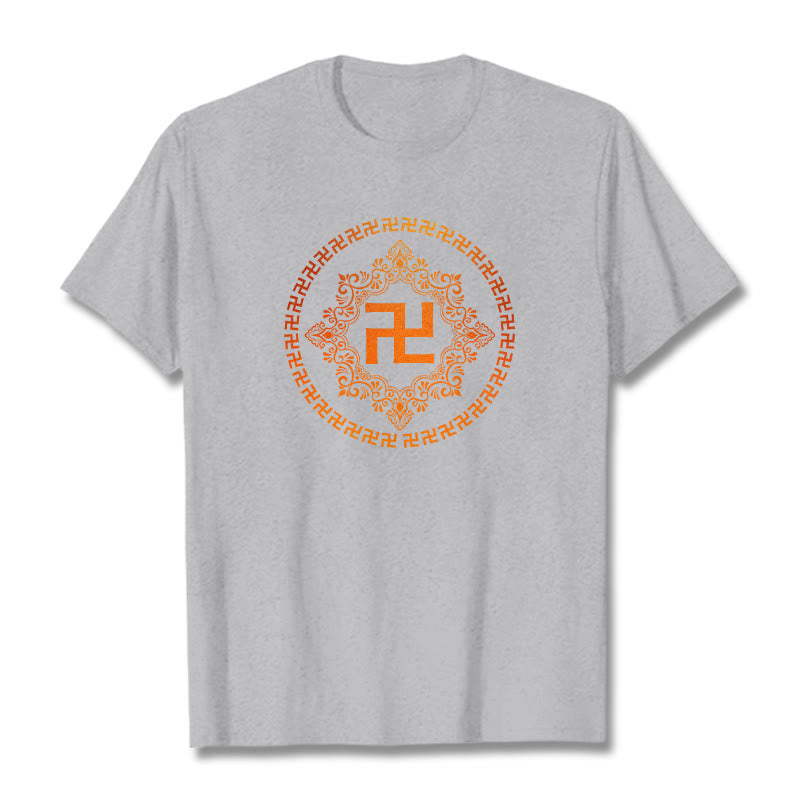 Buddha StonesスワスティカTシャツ - ライトグレー - 2XL - image 19