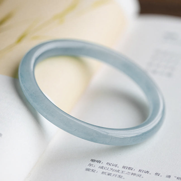 Buddha Stonesナチュラルアクアマリン セレニティ バングルブレスレット - image 8