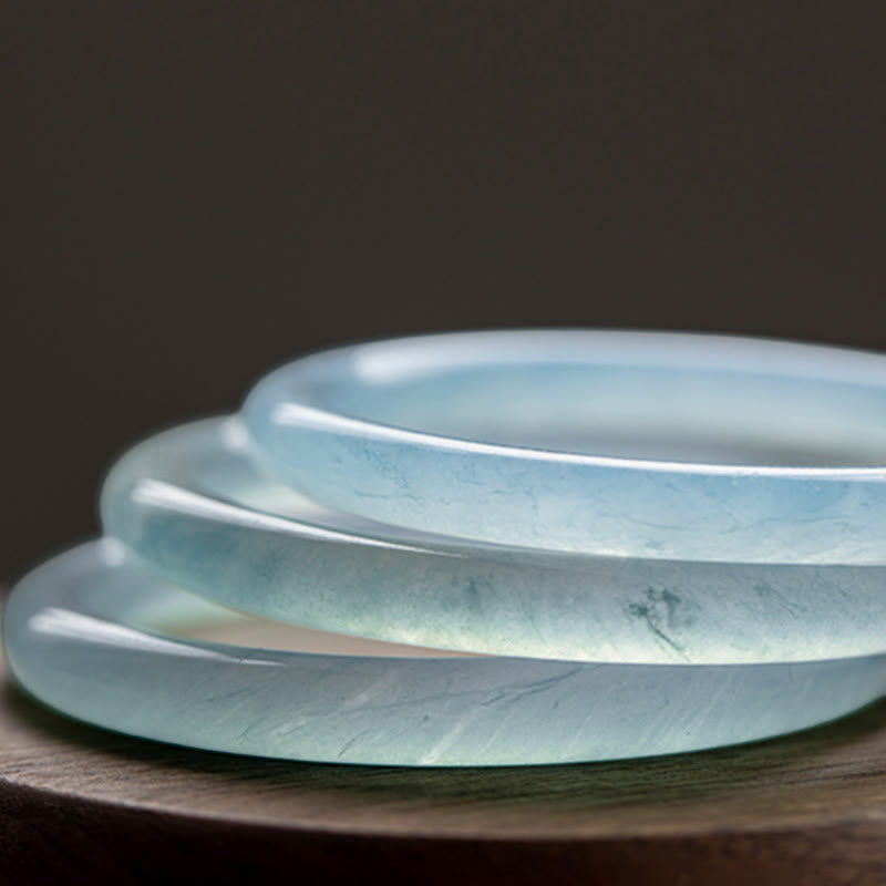 Buddha Stonesナチュラルアクアマリン セレニティ バングルブレスレット - image 17