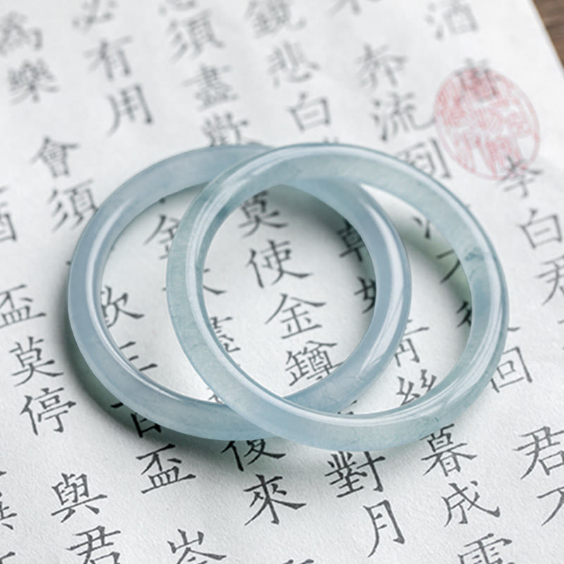 Buddha Stonesナチュラルアクアマリン セレニティ バングルブレスレット
