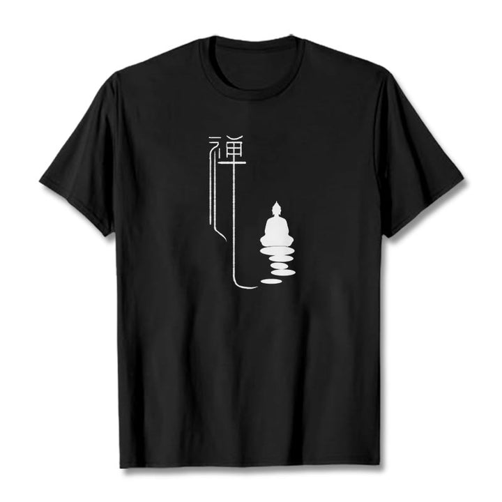 Buddha Stones禅仏Tシャツ - 黒 - 2XL - image 4