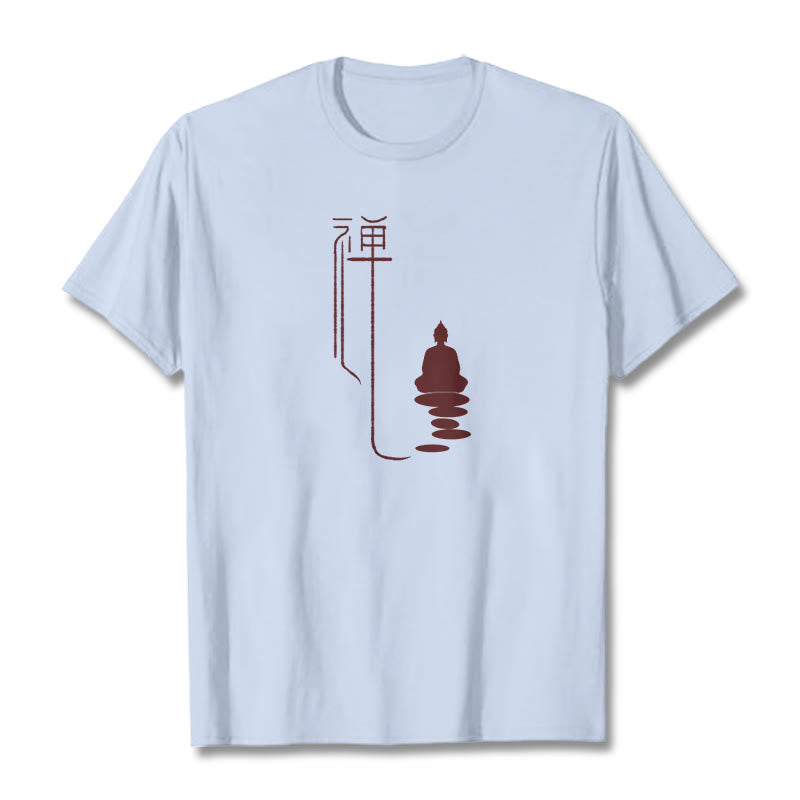 Buddha Stones禅仏Tシャツ - ライトシアン - 2XL - image 13