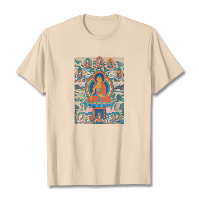 Buddha Stones薬師如来経典をアートに昇華させたTシャツ - ビスク - 2XL - image 10