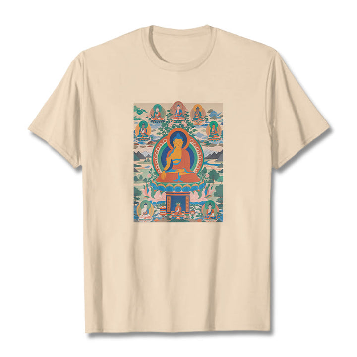 Buddha Stones薬師如来経典をアートに昇華させたTシャツ - ビスク - 2XL - image 10