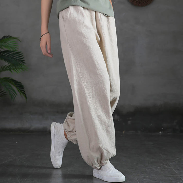 Buddha Stones無地ラミーリネンコットンパンツ ポケット付き - リネン - US4、 UK/AU8、 EU36 (L) - image 9