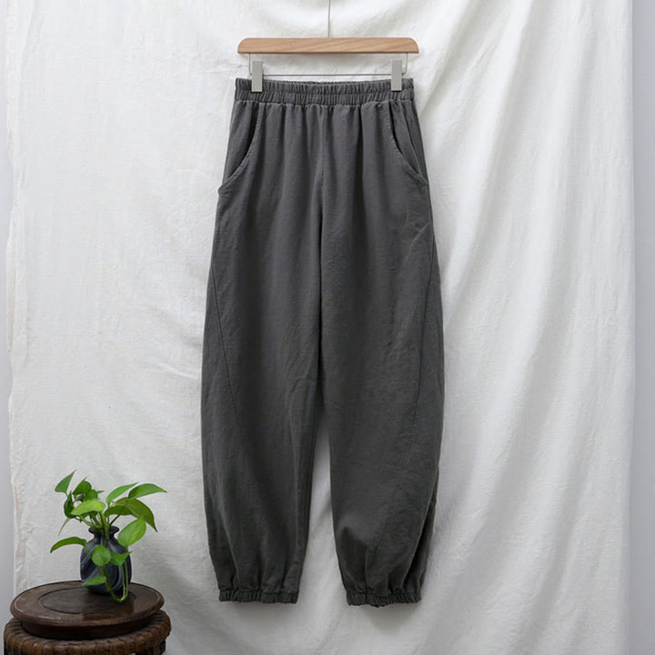 Buddha Stones無地ラミーリネンコットンパンツ ポケット付き - image 6