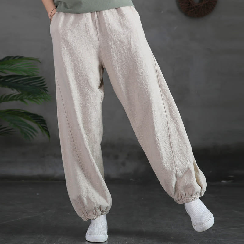 Buddha Stones無地ラミーリネンコットンパンツ ポケット付き - image 13