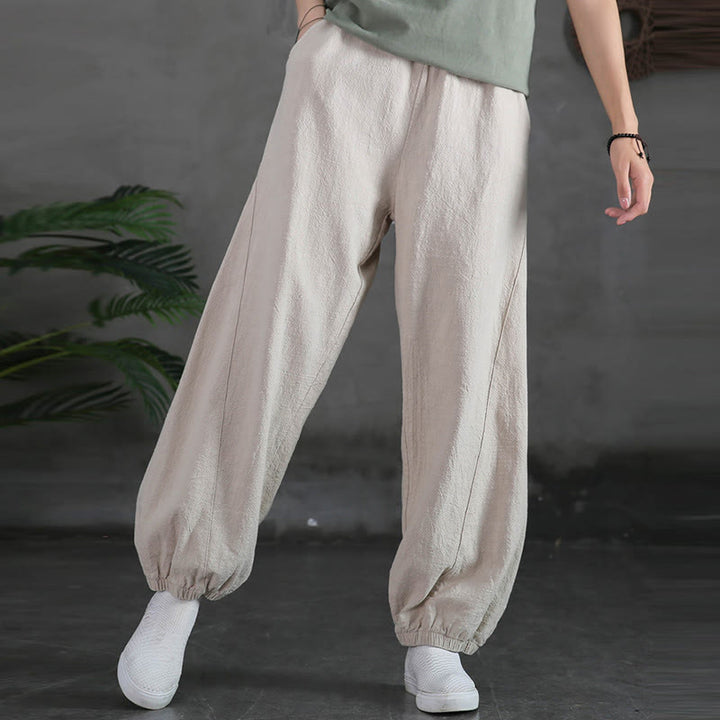 Buddha Stones無地ラミーリネンコットンパンツ ポケット付き - image 10