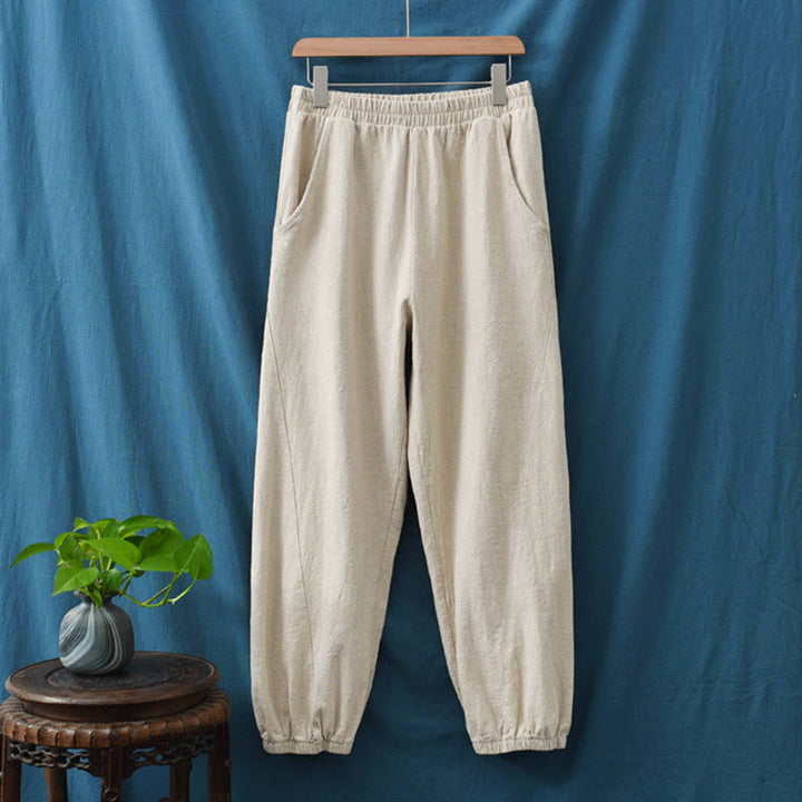 Buddha Stones無地ラミーリネンコットンパンツ ポケット付き - image 14