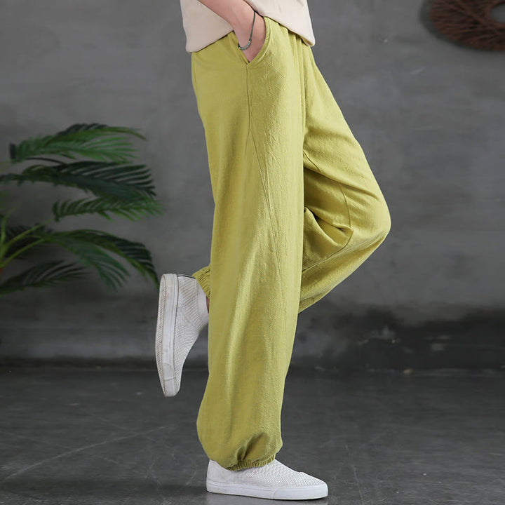 Buddha Stones無地ラミーリネンコットンパンツ ポケット付き - image 18