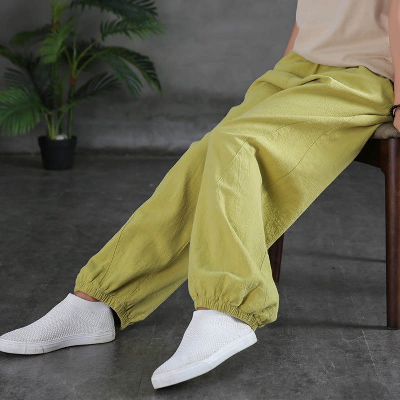 Buddha Stones無地ラミーリネンコットンパンツ ポケット付き - image 20