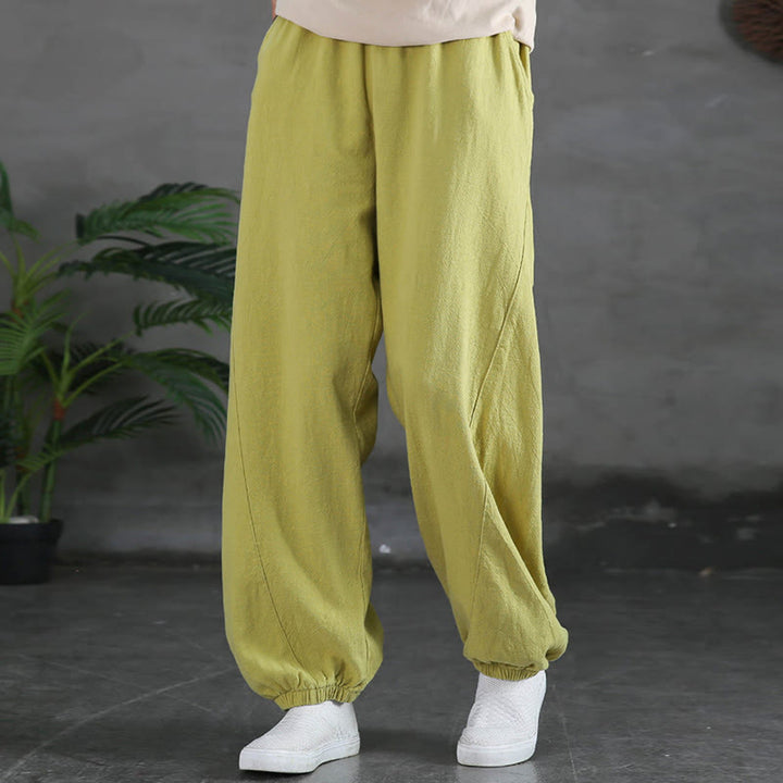 Buddha Stones無地ラミーリネンコットンパンツ ポケット付き - image 19