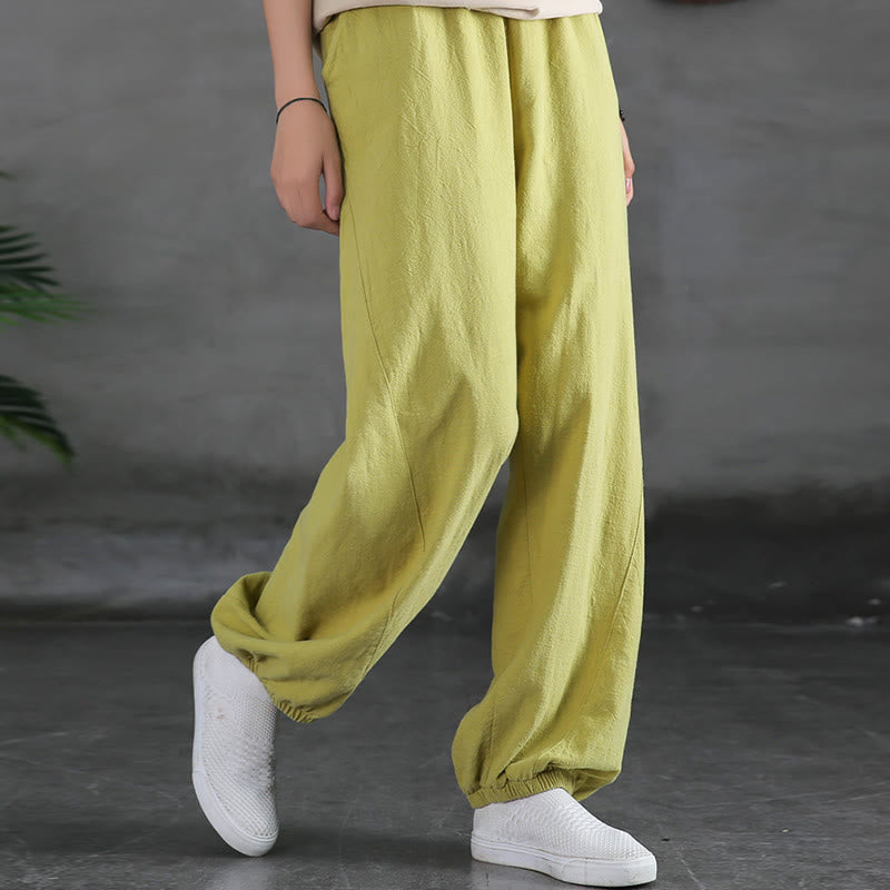 Buddha Stones無地ラミーリネンコットンパンツ ポケット付き - image 16