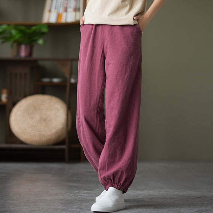 Buddha Stones無地ラミーリネンコットンパンツ ポケット付き - image 50