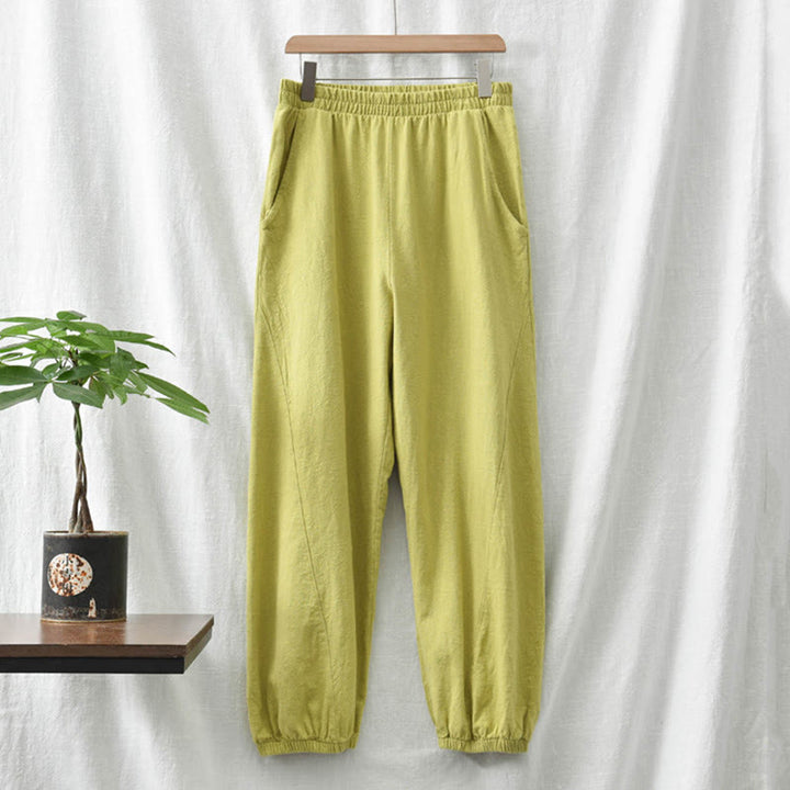 Buddha Stones無地ラミーリネンコットンパンツ ポケット付き - image 23
