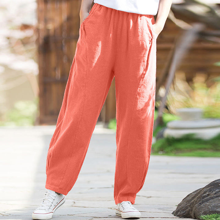 Buddha Stonesカジュアル ラミー リネン コットン ヨガパンツ ポケット付き - ライトコーラル - US4、 UK/AU8、 EU36 (L) - image 34