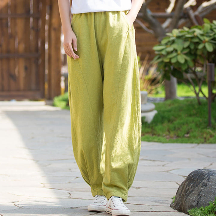 Buddha Stonesカジュアル ラミー リネン コットン ヨガパンツ ポケット付き - image 7