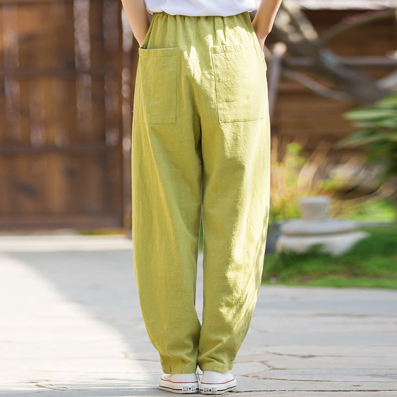 Buddha Stonesカジュアル ラミー リネン コットン ヨガパンツ ポケット付き - image 2