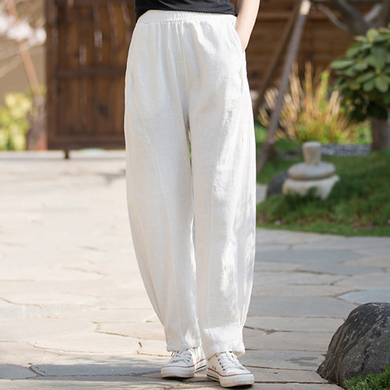 Buddha Stonesカジュアル ラミー リネン コットン ヨガパンツ ポケット付き - image 9