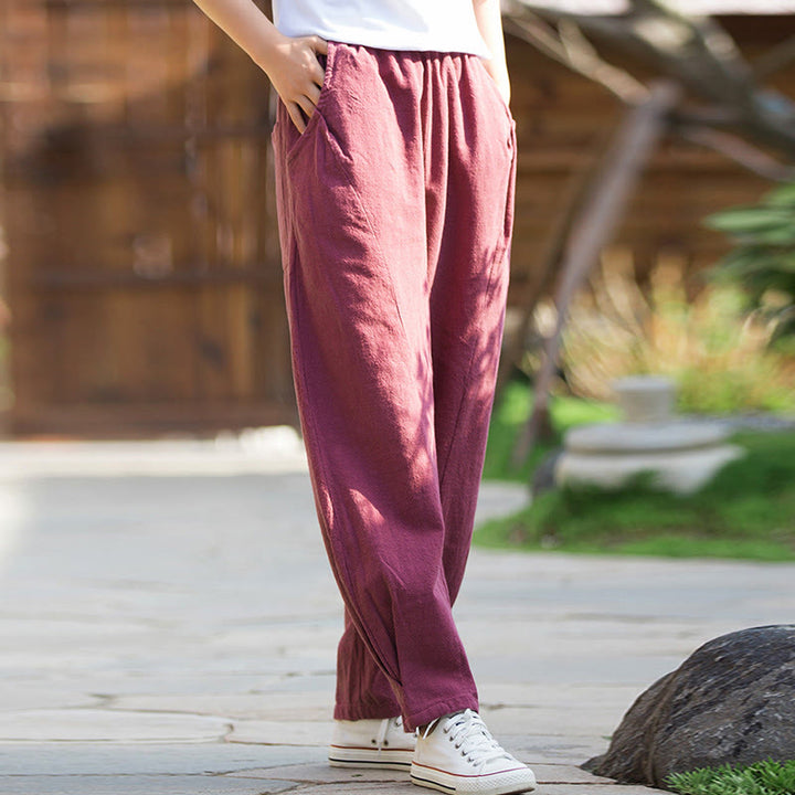 Buddha Stonesカジュアル ラミー リネン コットン ヨガパンツ ポケット付き - image 15
