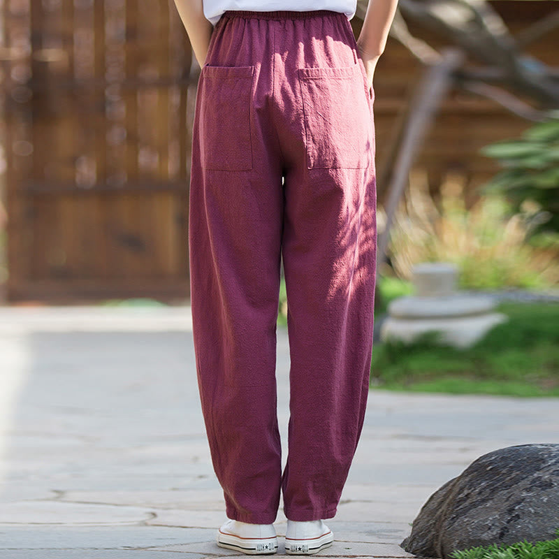 Buddha Stonesカジュアル ラミー リネン コットン ヨガパンツ ポケット付き - image 17