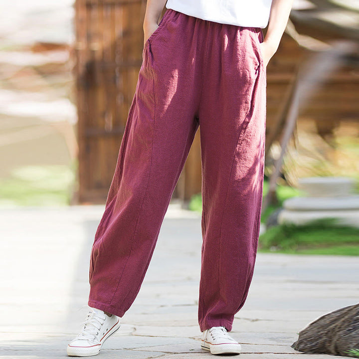 Buddha Stonesカジュアル ラミー リネン コットン ヨガパンツ ポケット付き - image 19