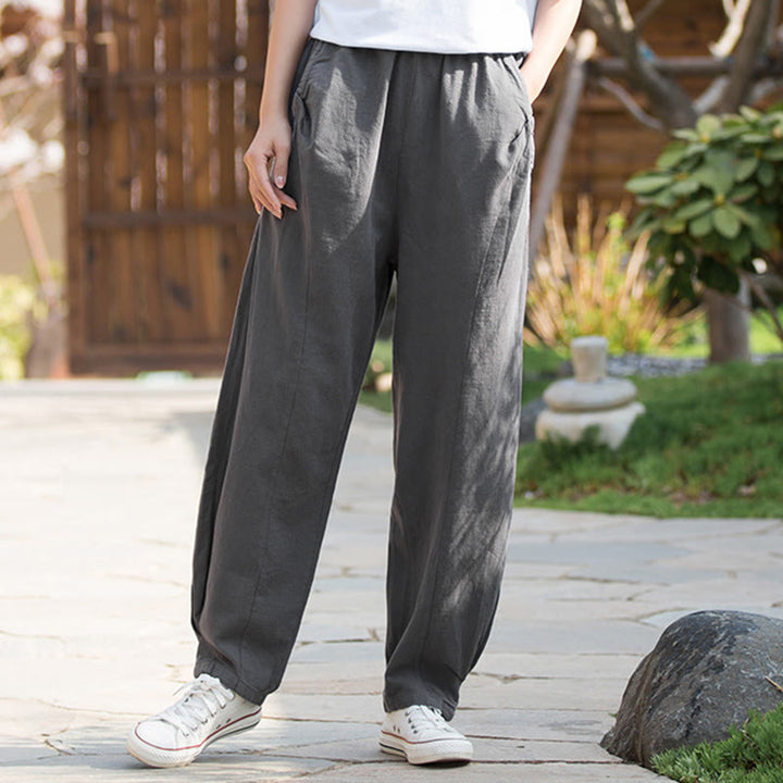 Buddha Stonesカジュアル ラミー リネン コットン ヨガパンツ ポケット付き - image 26