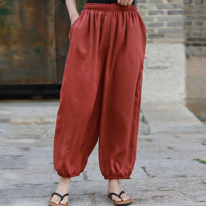 Buddha Stonesカジュアル サマー レディース コットンパンツ ポケット付き - トマト - US4-6、 UK/AU8-10、 EU36-38 (F) - image 20
