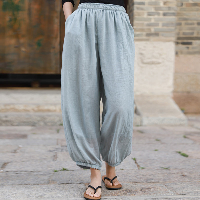 Buddha Stonesカジュアル サマー レディース コットンパンツ ポケット付き - アズール - US4-6、 UK/AU8-10、 EU36-38 (F) - image 48