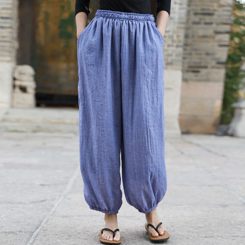 Buddha Stonesカジュアル サマー レディース コットンパンツ ポケット付き - コーンフラワーブルー - US4-6、 UK/AU8-10、 EU36-38 (F) - image 26