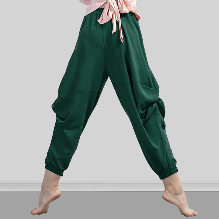 Buddha Stones無地 モダール ダンス ヨガ 通気性パンツ - シーグリーン - US12、 UK/AU16、 EU44 (3XL) - image 16
