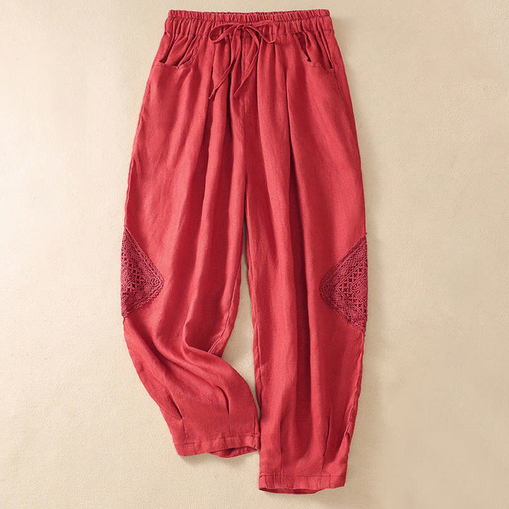 Buddha Stones夏用 レディース ドローストリング ハーレムパンツ ポケット付き - トマト - US8-10，UK/AU12-14，EU40-42 (2XL) - image 19