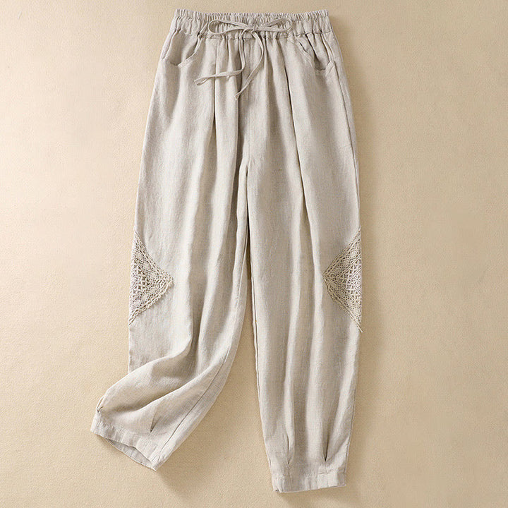 Buddha Stones夏用 レディース ドローストリング ハーレムパンツ ポケット付き - リネン - US8-10，UK/AU12-14，EU40-42 (2XL) - image 15