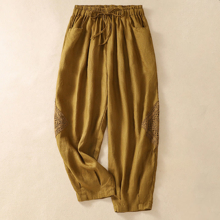 Buddha Stones夏用 レディース ドローストリング ハーレムパンツ ポケット付き - ゴールデンロッド - US8-10，UK/AU12-14，EU40-42 (2XL) - image 17