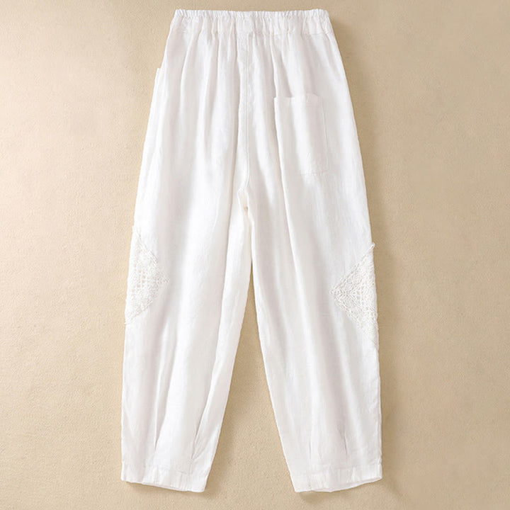 Buddha Stones レディース 夏用 コットン ハーレムパンツ ウエスト紐付き ポケットあり - image 7