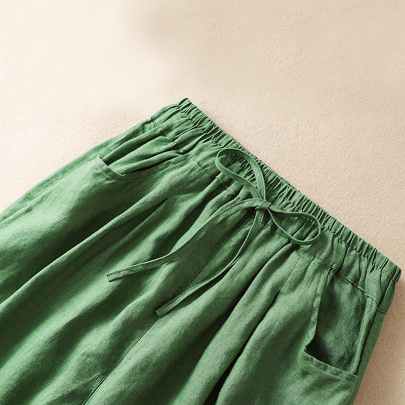Buddha Stones夏用 レディース ドローストリング ハーレムパンツ ポケット付き - image 10