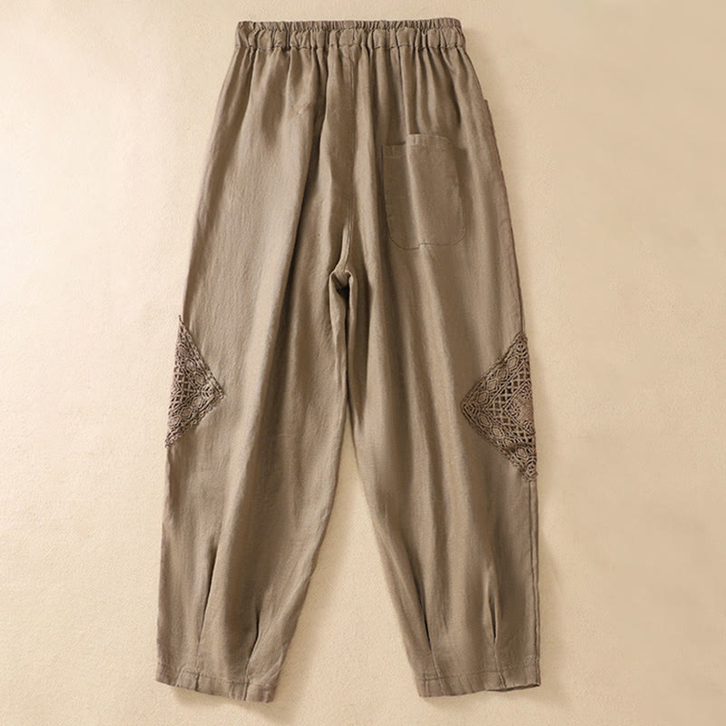 Buddha Stones レディース 夏用 コットン ハーレムパンツ ウエスト紐付き ポケットあり - image 4