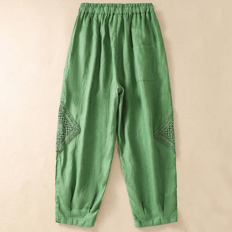 Buddha Stones レディース 夏用 コットン ハーレムパンツ ウエスト紐付き ポケットあり - image 11