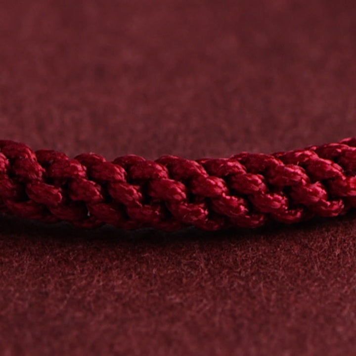 Buddha Stones 999ゴールド トリプルリングデザイン ハンドメイドコネクション編みロープブレスレット - image 11