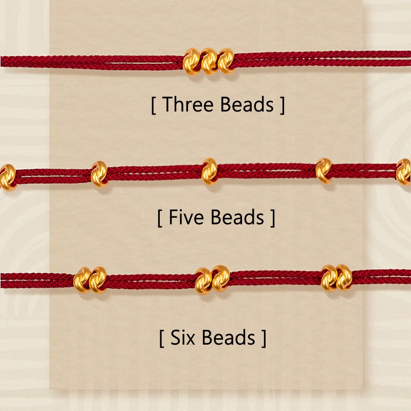 Buddha Stones999ゴールドウィッシュノットデザインハンドメイド幸運編みロープブレスレット