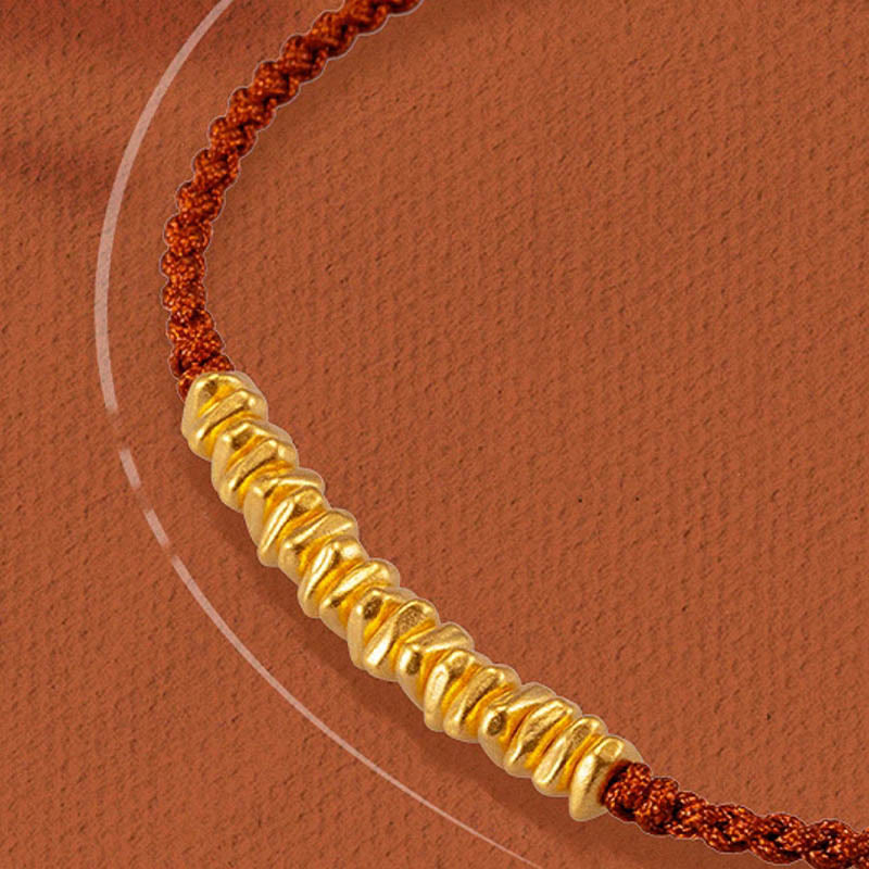 Buddha Stones999ゴールド 小さな金貨デザイン 手作り保護編みロープブレスレット - image 5